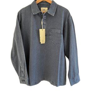 British Designer Folk London Quinn Rugby Polo Mens Large Quiet Luxury